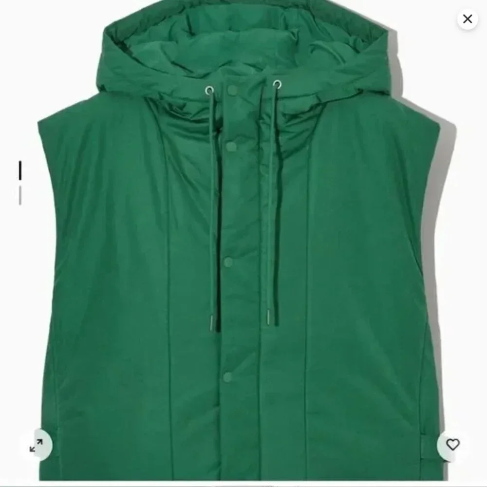 COS Forest Green Padded Hooded Gilet One Size - Picture 9 of 9